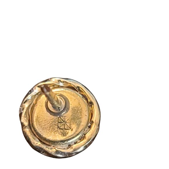 Vintage Hickok Round Tigers Eye Tie Tack With Chain and Bar Gold Tone - Picture 6 of 8